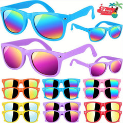 12 Kids' Neon Sunglasses UV400 Protection Pool Party Favors
