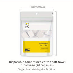 20pcs Disposable Compressed Towel for Camping & Travel