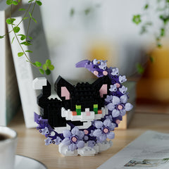 Flower Companion Panda Micro Blocks Toy Model Assembly