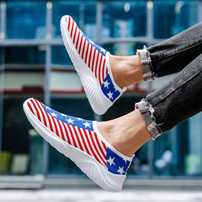 Women's Star & Striped Sock Shoes Comfortable Slip On Shoes