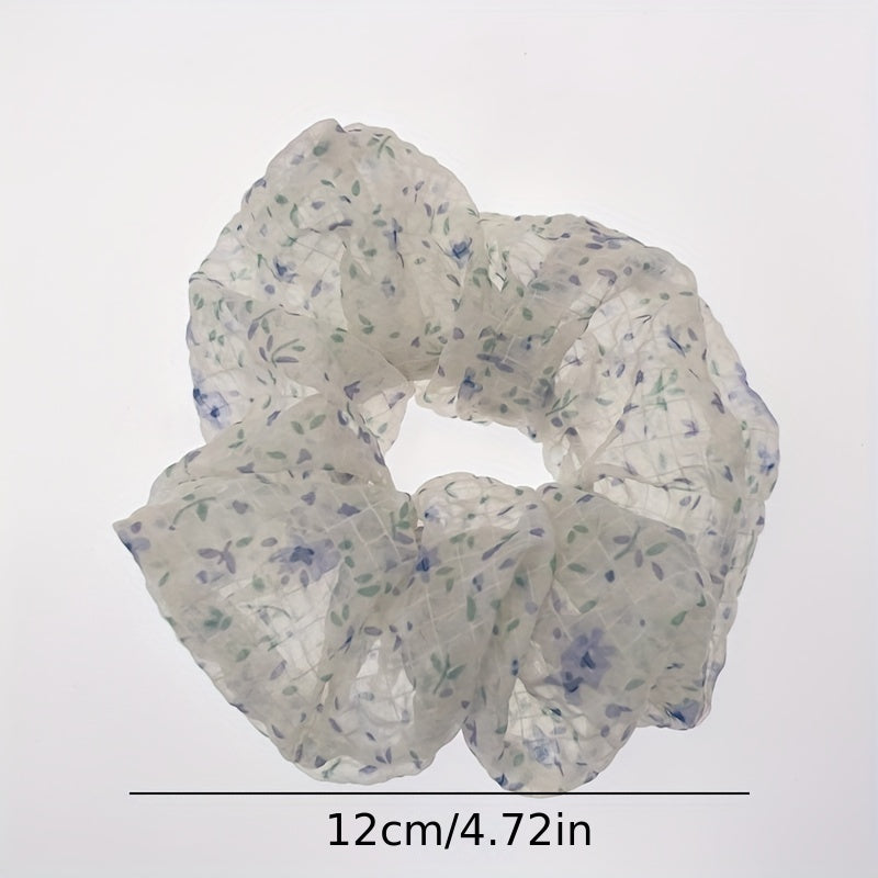 Floral Scrunchies Hair Tie Ponytail Holder Hair Accessory