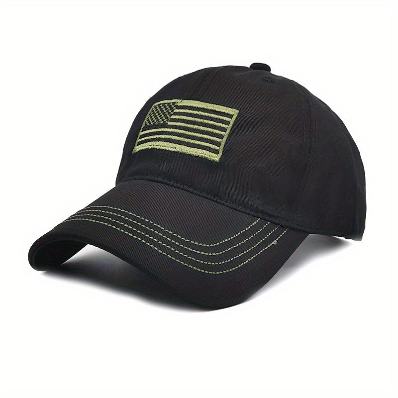 Camouflage Baseball Cap Flag Embroidery Dad Hat Adjustable Sun Hats
