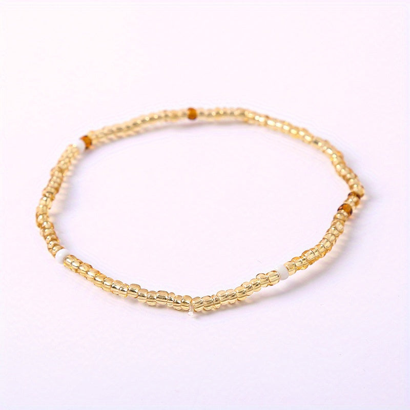 Colorful Glass Bead Bracelet Anklet Boho Accessories