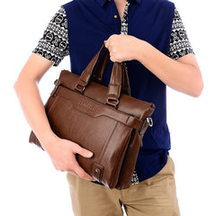Soft Leather Computer Briefcase Men's Single shoulder Messenger Laptop Briefcase