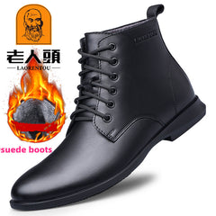 LAORENTOU Men's Leather High Top Oxford Shoes