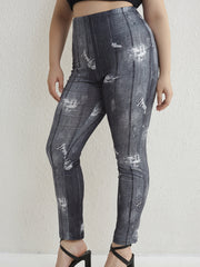  Denim Print Stretch Skinny Leggings