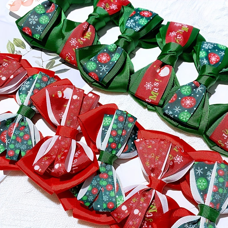 Christmas Hair Clip Bow Decor Duck Billed Clip For Side Hair Bang Braids
