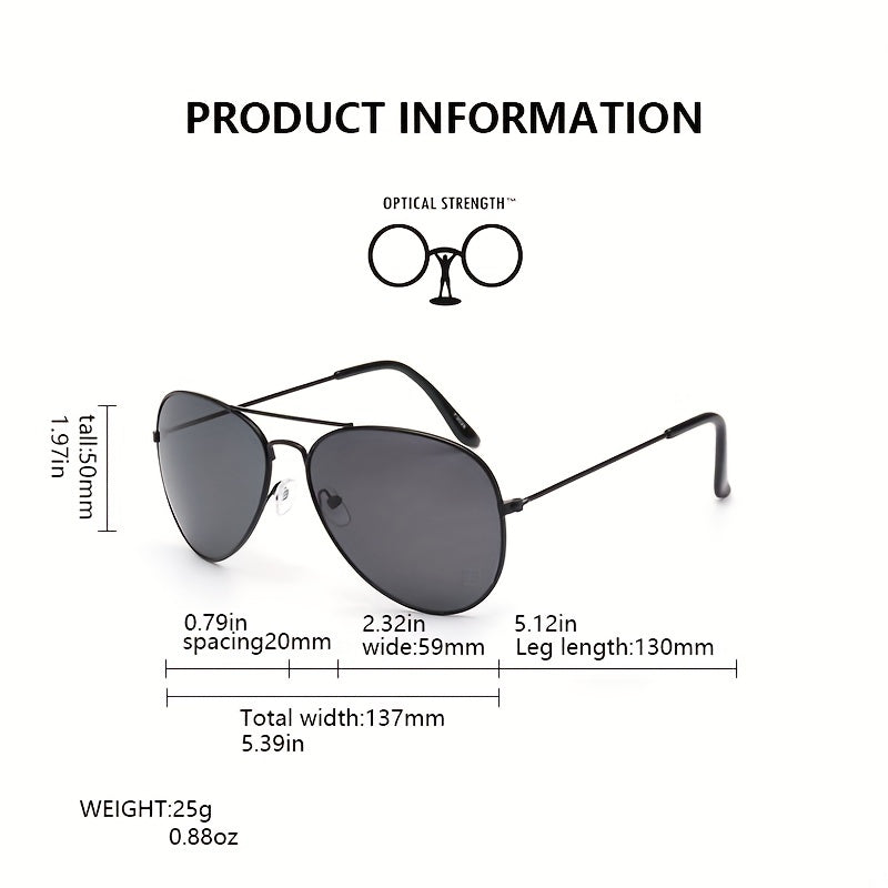 Classic Mirror Lens Aviator Sunglasses Metal Fishing Sunshade Eyeglasses