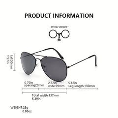 Classic Mirror Lens Aviator Sunglasses Metal Fishing Sunshade Eyeglasses