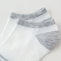 5 Pairs Striped Ankle Socks Soft Lightweight Low Cut Women's Stockings