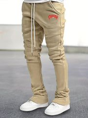 Men's Patterned Flare Drawstring Pants