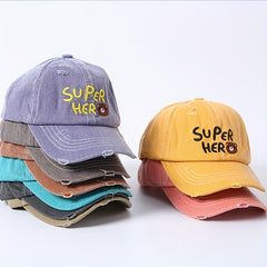 Kids Alphabet Bear Embroidered Baseball Cap for Outdoor Activities