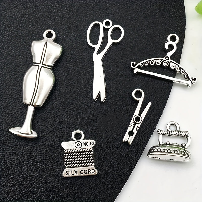 21 PCS Antique Silvery Sewing Machine Series Pendants for DIY Jewelry