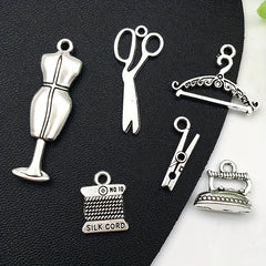 21 PCS Antique Silvery Sewing Machine Series Pendants for DIY Jewelry