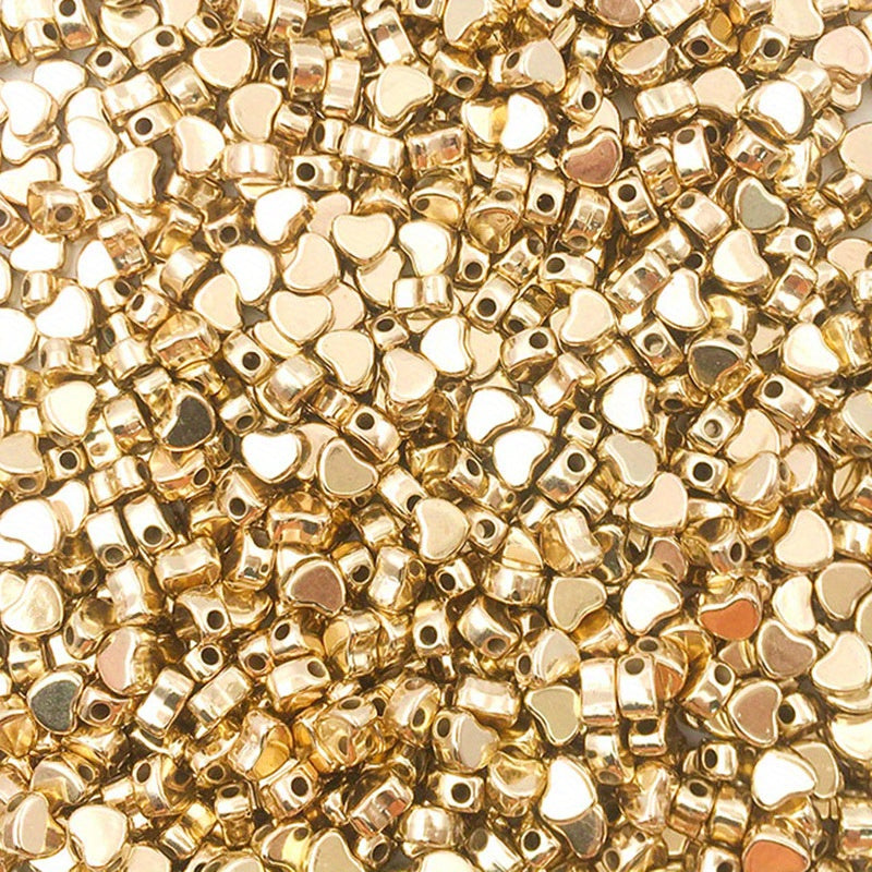 Gold Spacer Beads for DIY Jewelry Making - 100-400pcs Heart Star Round Square