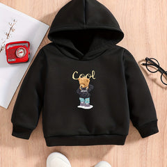 Baby Boys Bear Graphic Hoodie Spring Autumn Pullover
