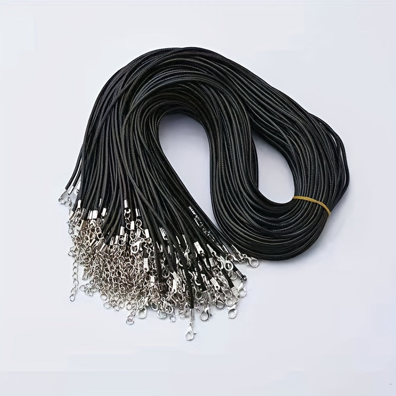 Braided Leather Cord Necklace Chain with Lobster Clasp for Jewelry Making