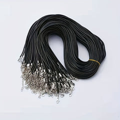 Braided Leather Cord Necklace Chain with Lobster Clasp for Jewelry Making