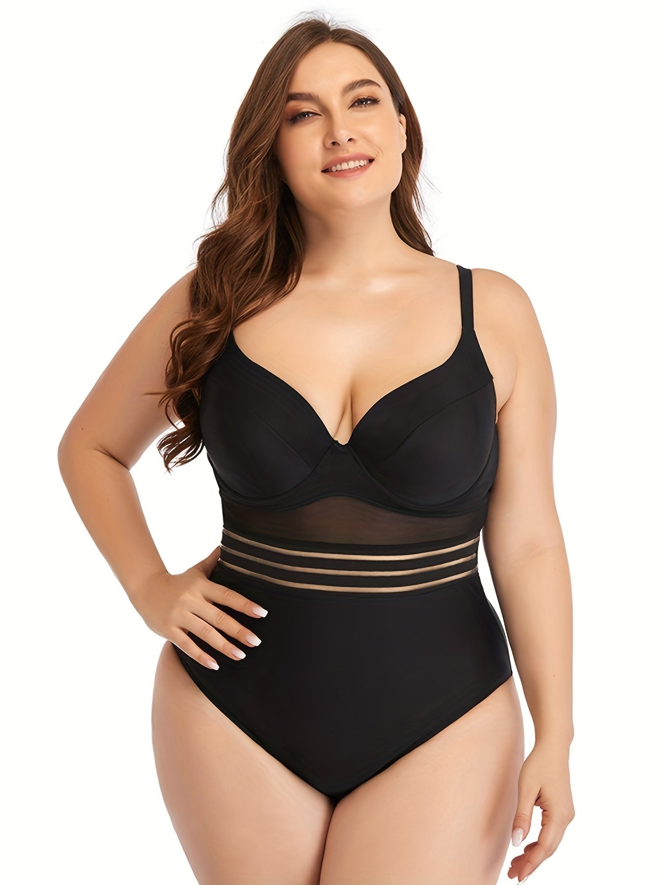  One Piece Swimsuit V Neck Backless