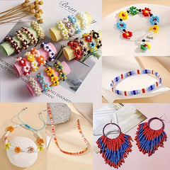 3500pcs 24 Colors 4mm Glass Rice Beads Set Seed Bead DIY Jewelry Making