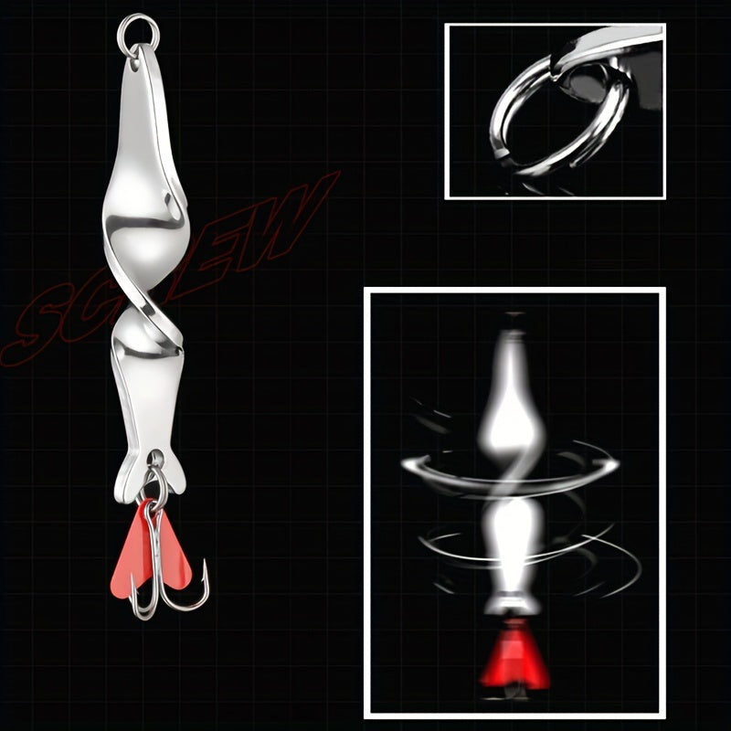 Metal Rotating Sequins Lure Jigbaits Spinner Fishing Bait With Three Hook