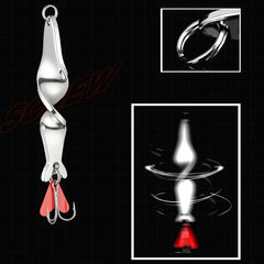 Metal Rotating Sequins Lure Jigbaits Spinner Fishing Bait With Three Hook
