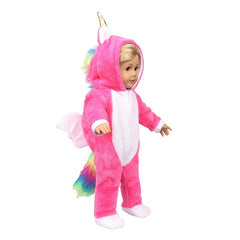 45 72 Cm Doll Wings Unicorn Tail Bodysuit Set Purple Rose Red Pink Multicolor