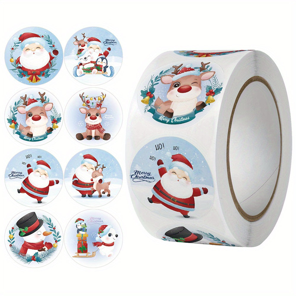 500 Christmas Theme Gift Label Stickers, Self-adhesive Paint Stickers