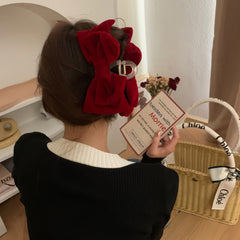 Large Velvet Bow Hair Clip Women's Hair Accessories
