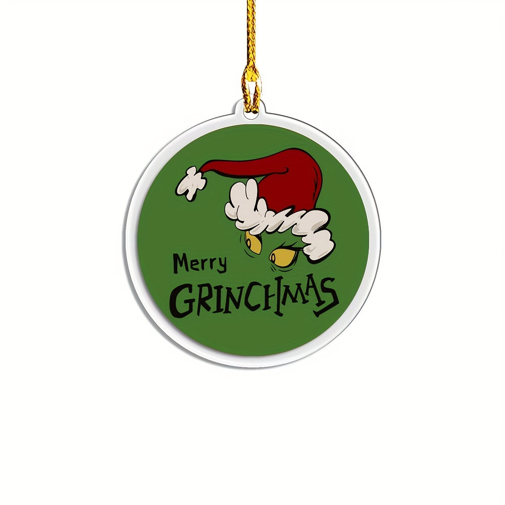 1pc Christmas Green Acrylic Funny Decoration Pendant