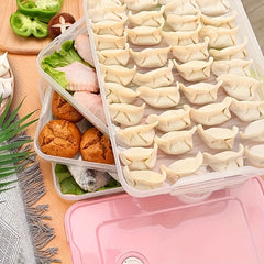 Portable Dumpling Box With Timer Large Capacity Crisper For Food Kitchen