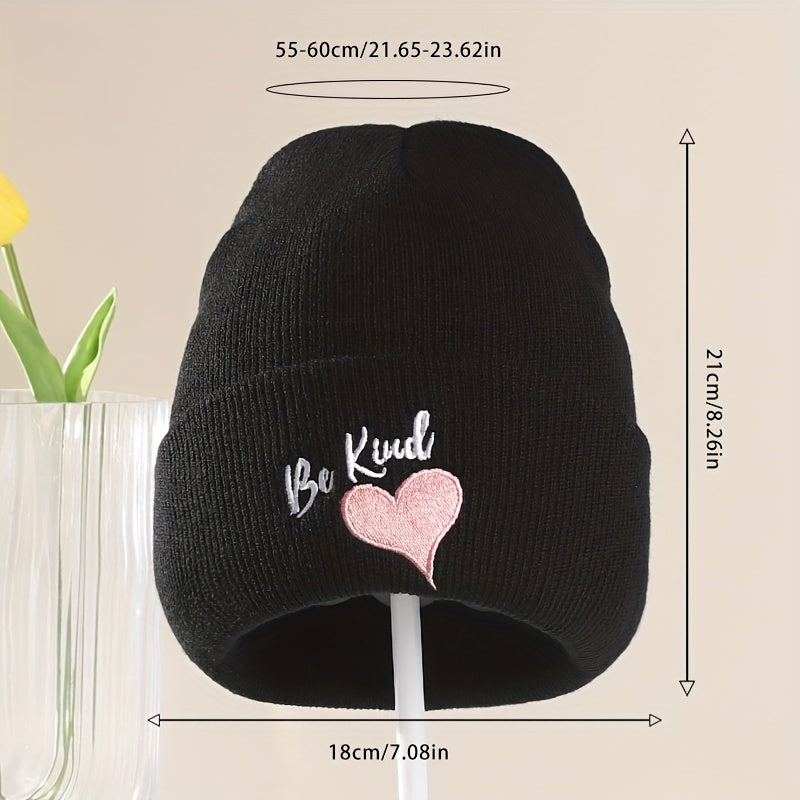 Love Embroidery Beanie Hat Thin Street Hip Hop Knitted Hat