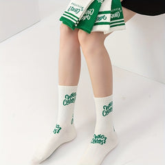 5 Pairs Letter Print Socks Mid Tube Women's Stockings