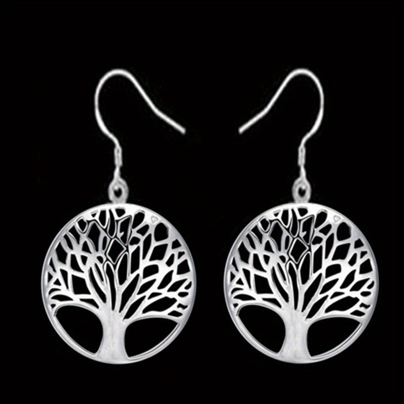 Tree Of Life Pendant Necklace Earring Set Wedding Jewelry Gift