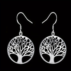 Tree Of Life Pendant Necklace Earring Set Wedding Jewelry Gift