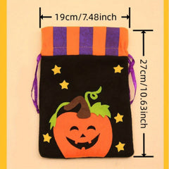 Halloween Pumpkin Candy Bag Drawstring Trick Or Treat Bag