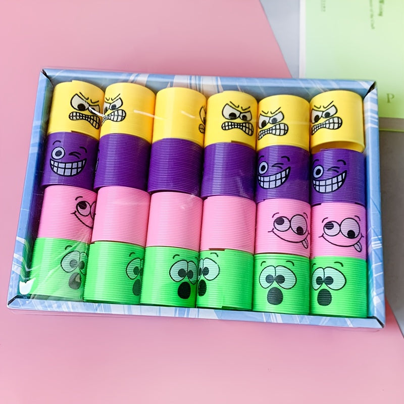 24pcs Rainbow Ring Finger Pull Toys Birthday Party Gift Set