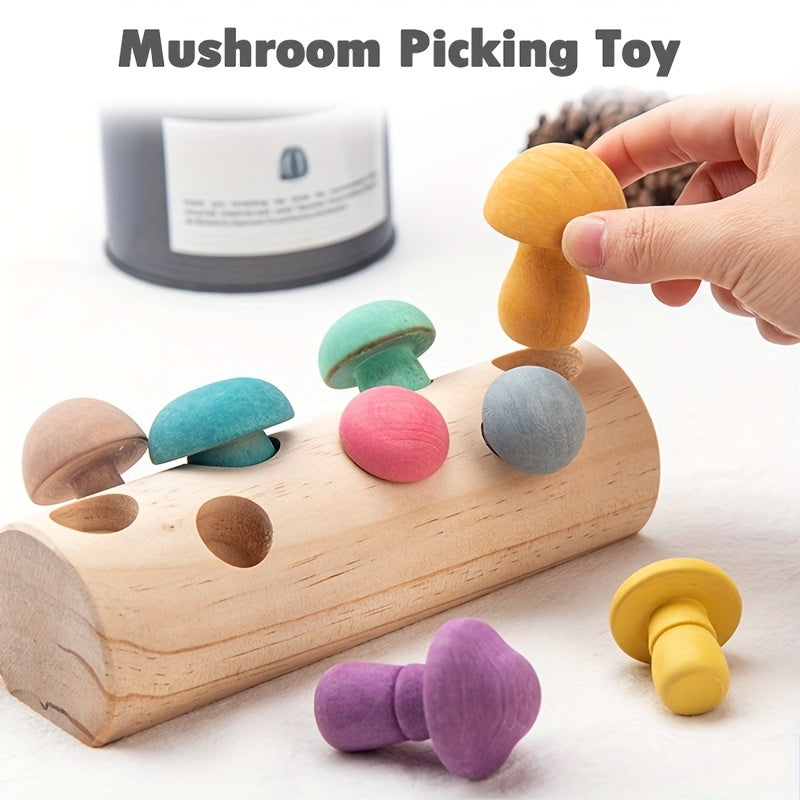 Wooden Macaroon Mushroom Toy for Babies