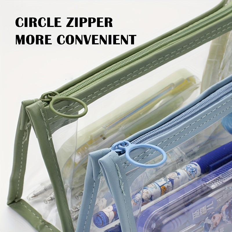 Clear Transparent Marker Pouch with Zipper for Stationery and Makeup
