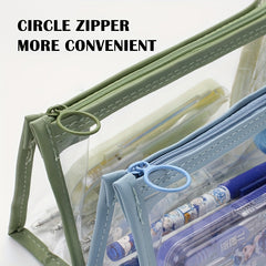Clear Transparent Marker Pouch with Zipper for Stationery and Makeup