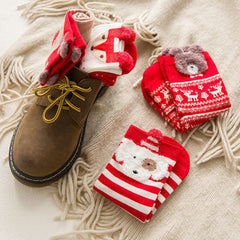 4 Pairs Christmas Print Socks Comfy Mid Tube Stockings Women's Hosiery