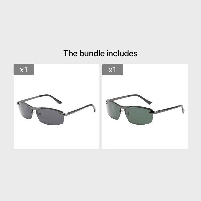 Men's Polarized Metal Frame Sunglasses UV400 Retro Business Eyewear