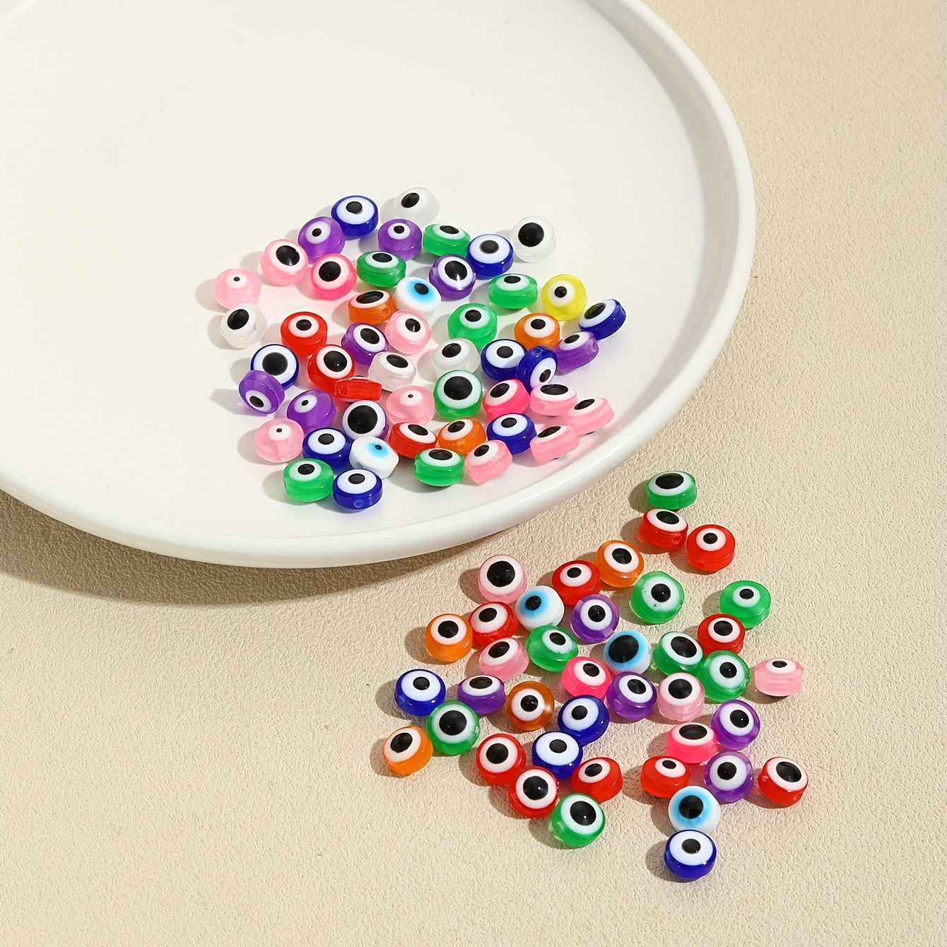 300pcs Devil's Eye Flat Resin Beads DIY Making Accessories