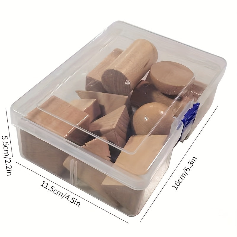 Kids' Geometric Toy Math Teaching Tools Shape Blocks Wooden Building Blocks