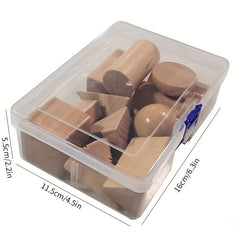 Kids' Geometric Toy Math Teaching Tools Shape Blocks Wooden Building Blocks