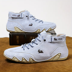 Solid Round Toe Walking Shoes Platform Wear Resistance Sneakers