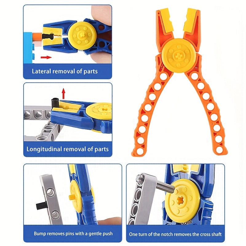 KIDNOAM Building Block Toy Disassembly Clamp Set Wooden Block Remover Hammer Kit