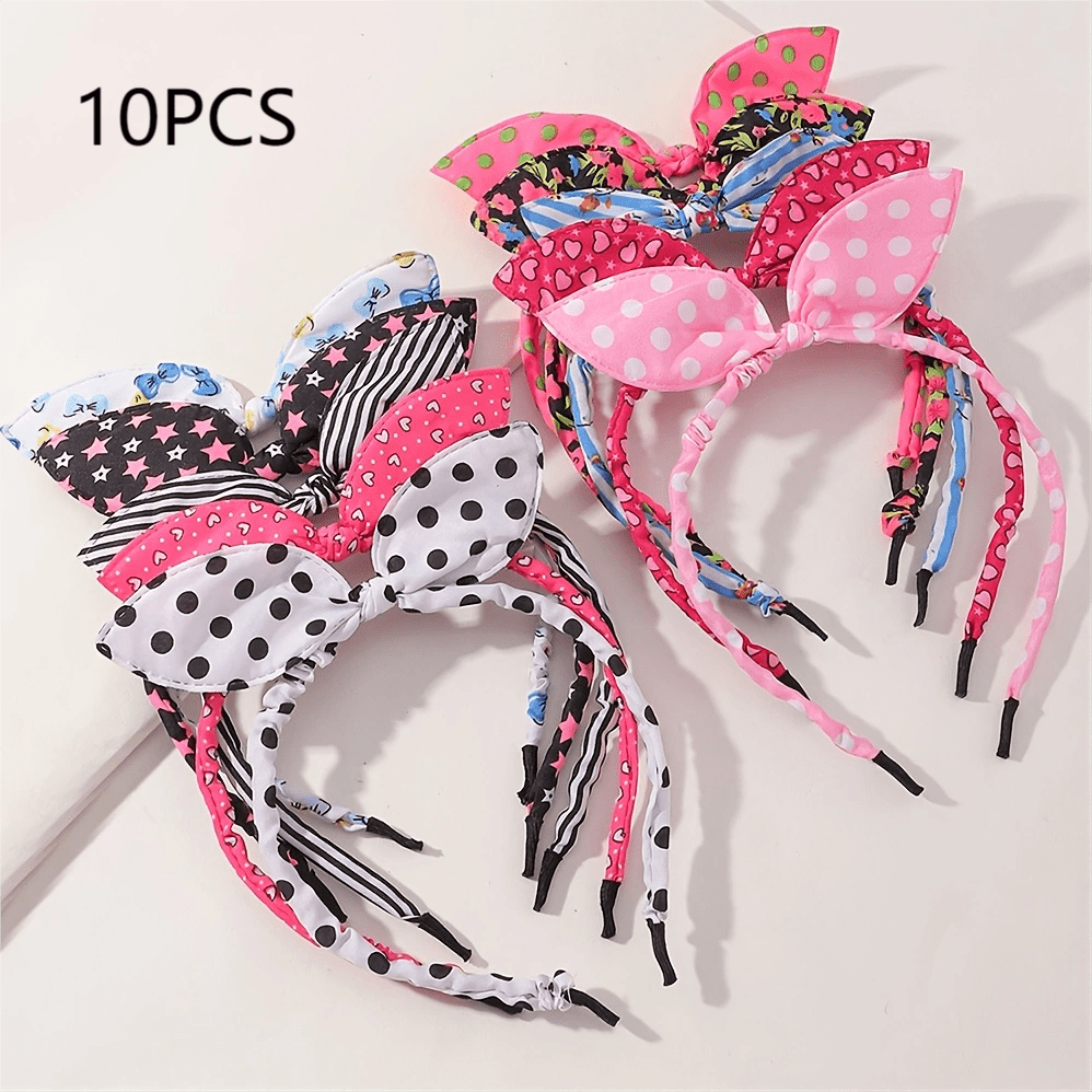10pcs Bow Hair Hoop Kids Accessories
