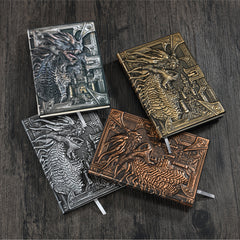 A5 Vintage Embossed Dragon Notepad Metal Stereo