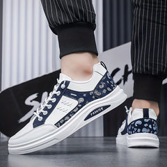 Men's Graffiti Print Skate Shoes - Wear Resistant Non Slip Casual Shoes